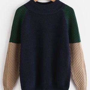 Contrast Raglan Sleeve Sweater NEW!